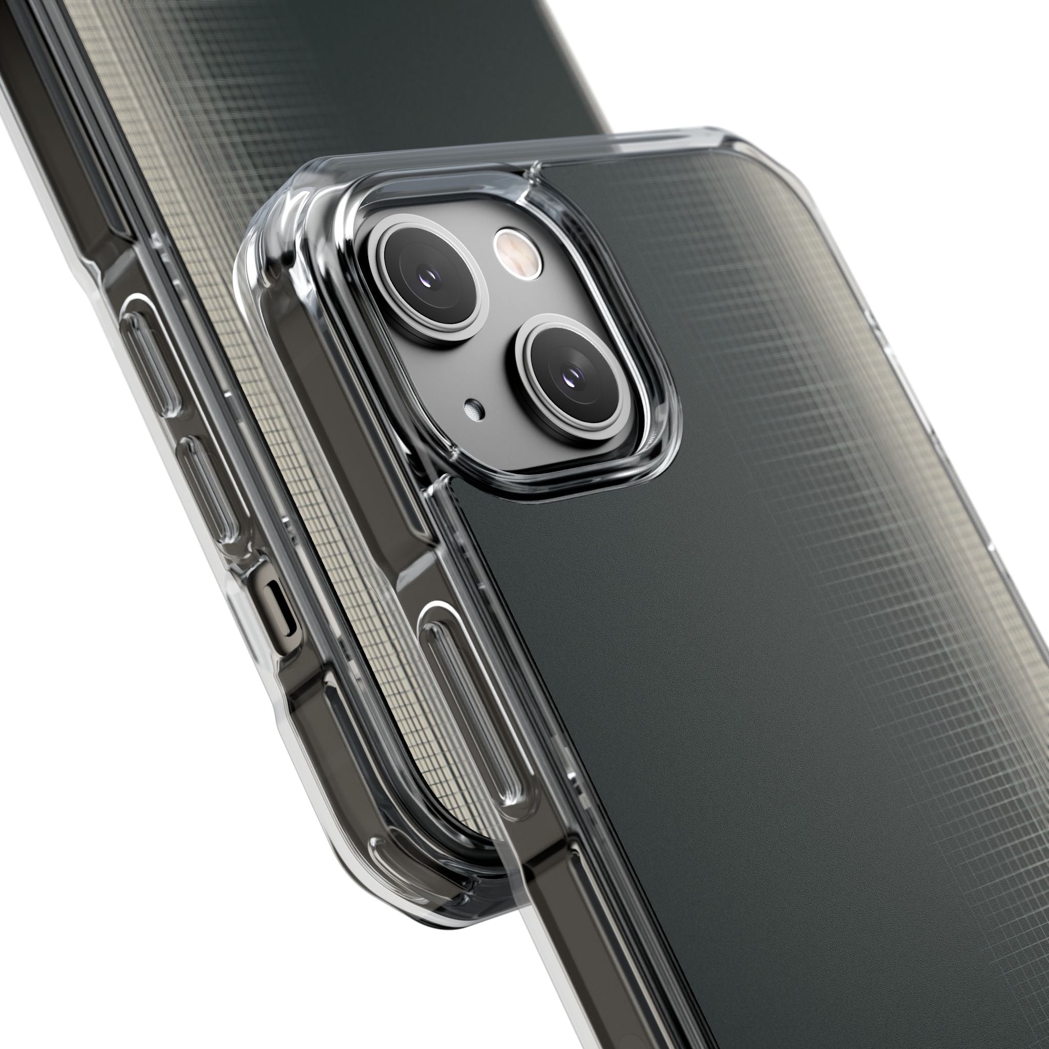 Grey Impact MagSafe Phone Case for iPhone - Charcoal Tech Grid