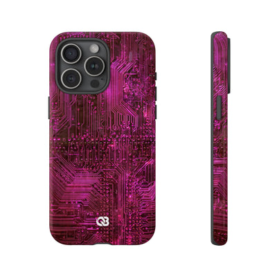 Magenta Circuit Trace · Tough Phone Case for iPhone · Pink