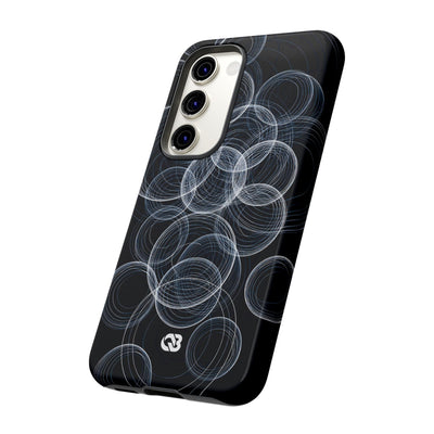 Black Tough Phone Case for Samsung - Frosted Ring Matrix