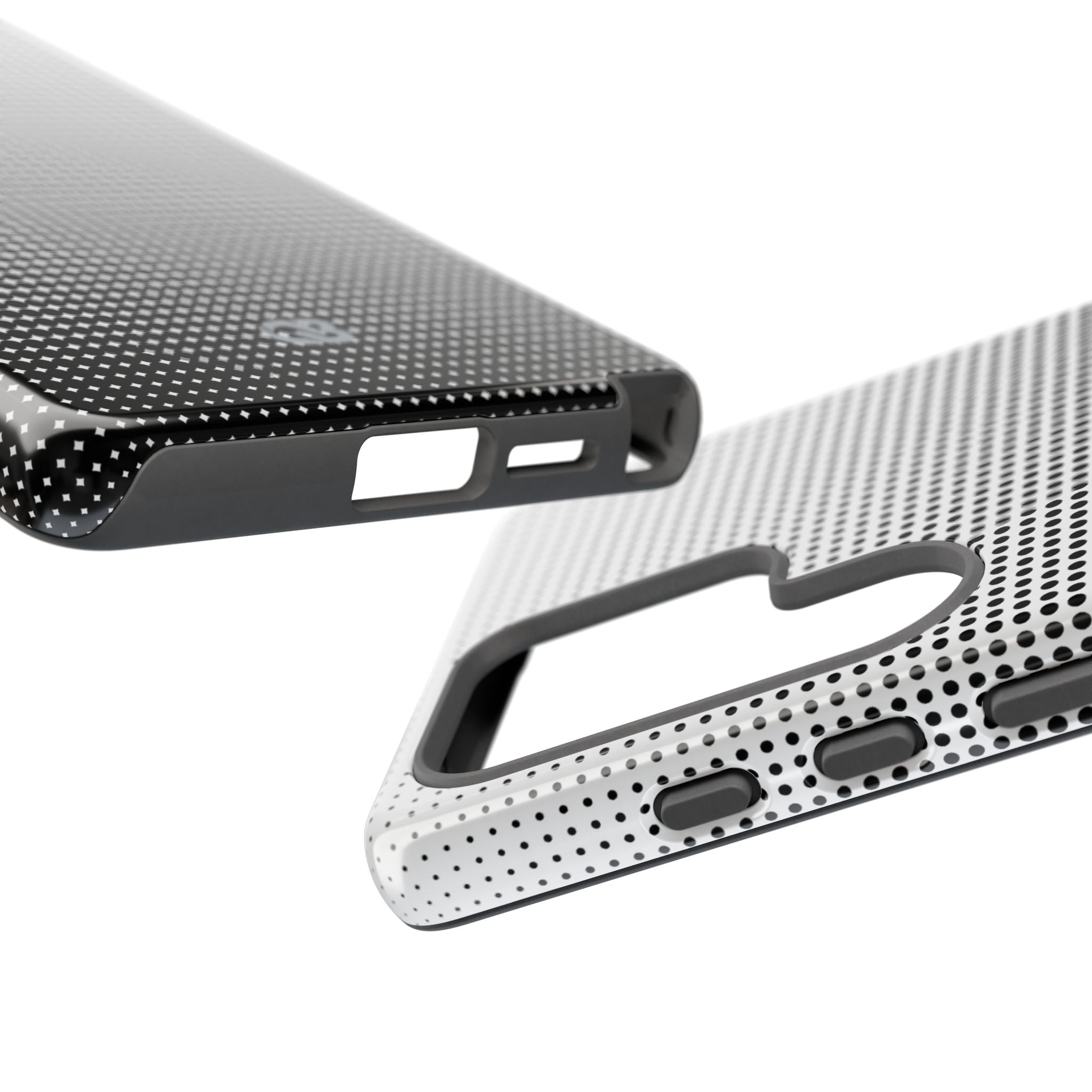 Black Tough Phone Case for Samsung - Obsidian Halftone Flux
