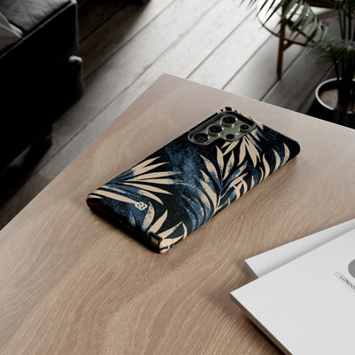 Blue Tough Phone Case for Samsung - Midnight Indigo Palm