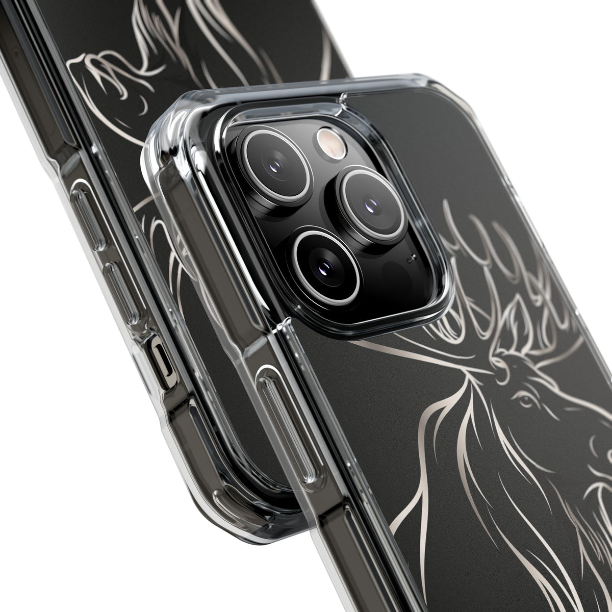 Nordic Moose Contour · Clear Impact Magnetic Phone Case for iPhone · Black