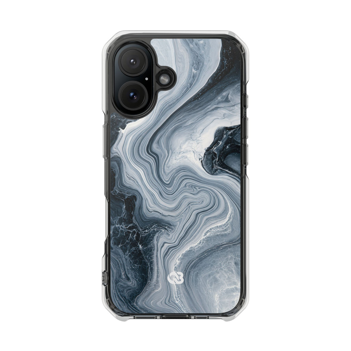 Suminagashi Ink Flow · Clear Impact Magnetic Phone Case for iPhone · Grey
