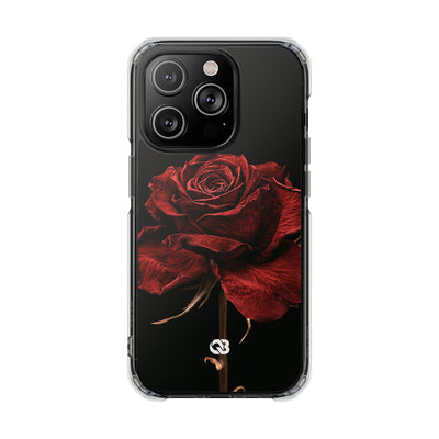 Crimson Noir Rose · Clear Impact Magnetic Phone Case for iPhone ·  Black
