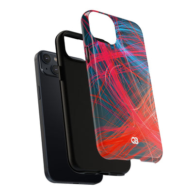 Neon Fiber Stream · Tough 2.0 Magnetic Phone Case for iPhone · Red