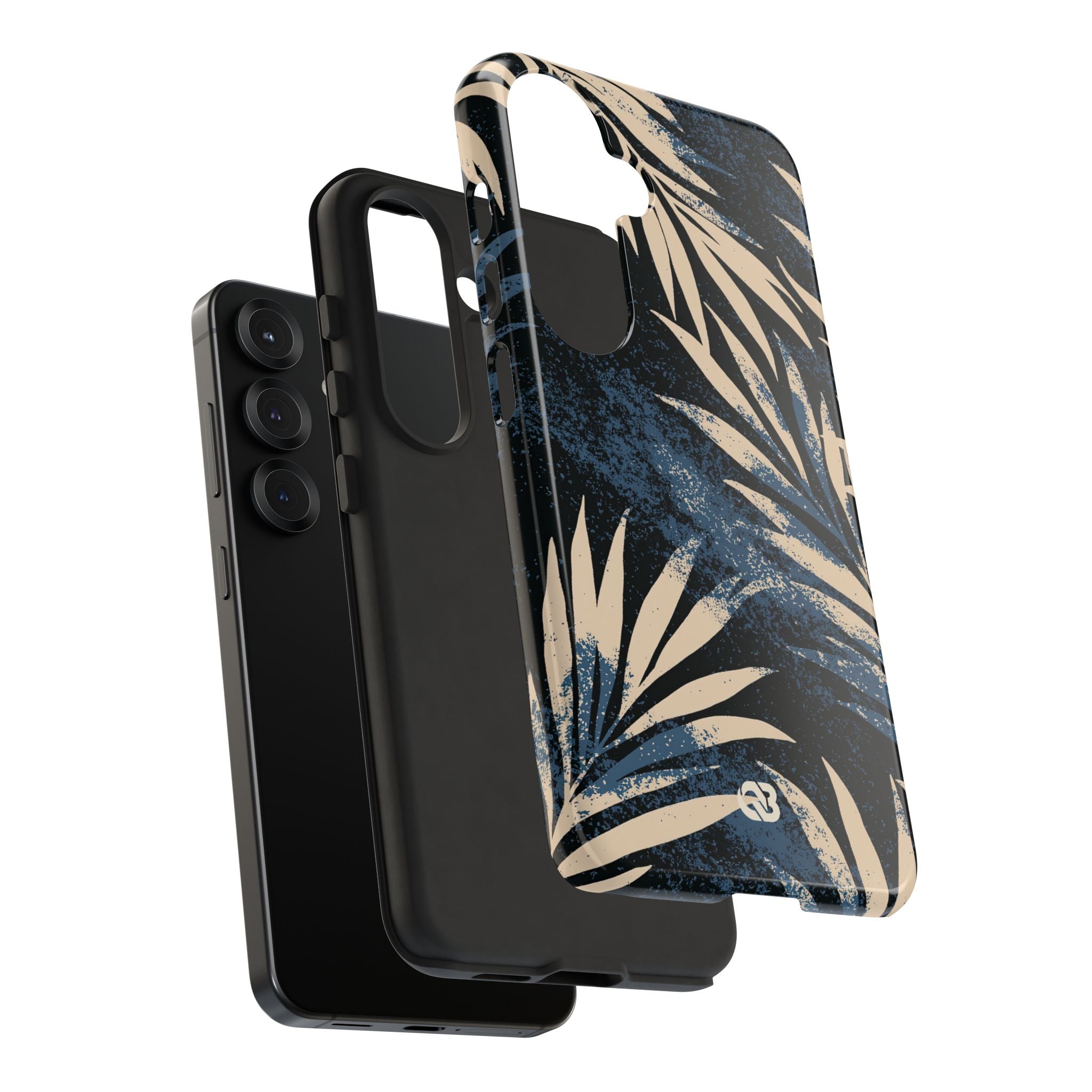 Blue Tough Phone Case for Samsung - Midnight Indigo Palm