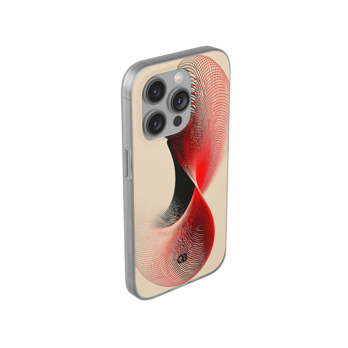 Red Lite Phone Case for iPhone - Scarlet Wireframe Helix
