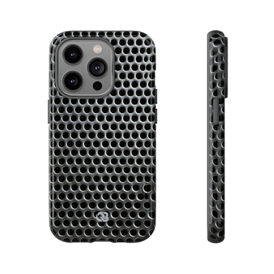 Silver Tough Phone Case for iPhone - Brutalist Steel Mesh
