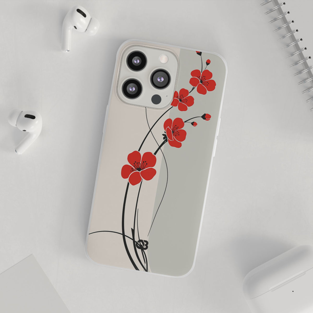 Scarlet Bloom Minimal · Lite Phone Case for iPhone ·  Red