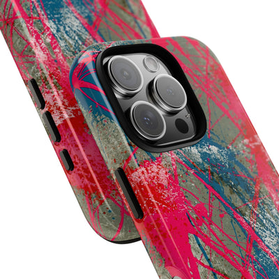 Neon Static Drip · Tough Phone Case for iPhone · Pink