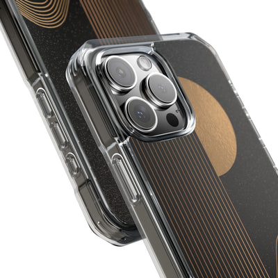 Lunar Topo Horizon · Clear Impact Magnetic Phone Case for iPhone · Black
