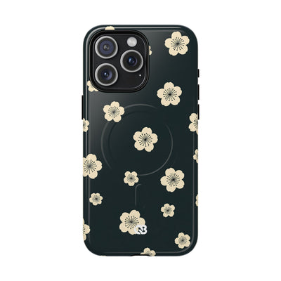 Teal Tough 2.0 Magsafe Phone Case for iPhone - Obsidian Cream Petals