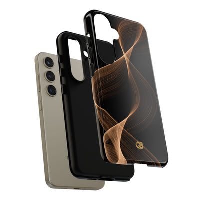 Brown Tough Phone Case for Samsung - Copper Silk Wave