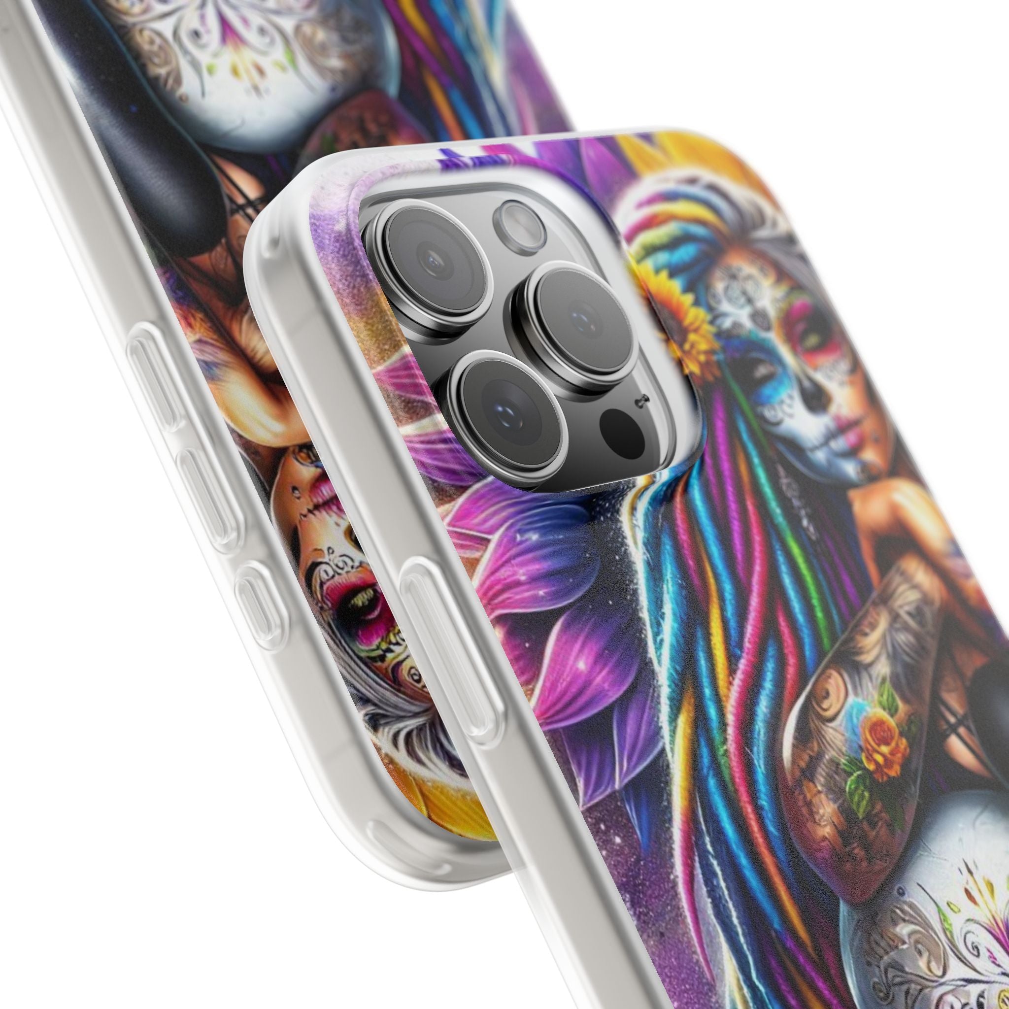 Sunflower Skull Glow iPhone 16 Pro Max Case - Soft