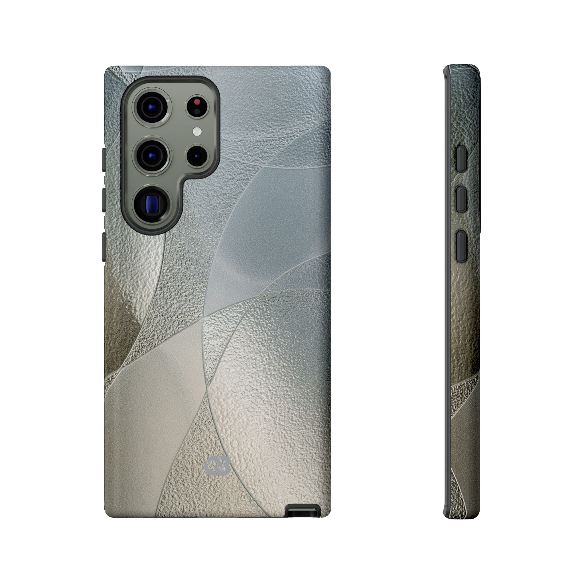 Silver Tough Phone Case for Samsung - Frosted Silver Mosaic