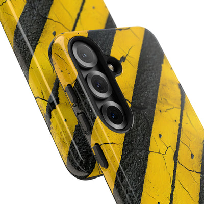 Cracked Hazard Stripes · Tough Handyhülle für Samsung