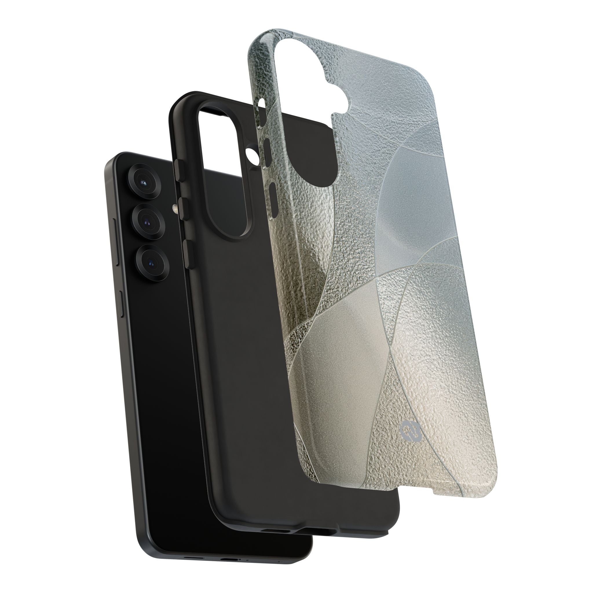 Silver Tough Phone Case for Samsung - Frosted Silver Mosaic
