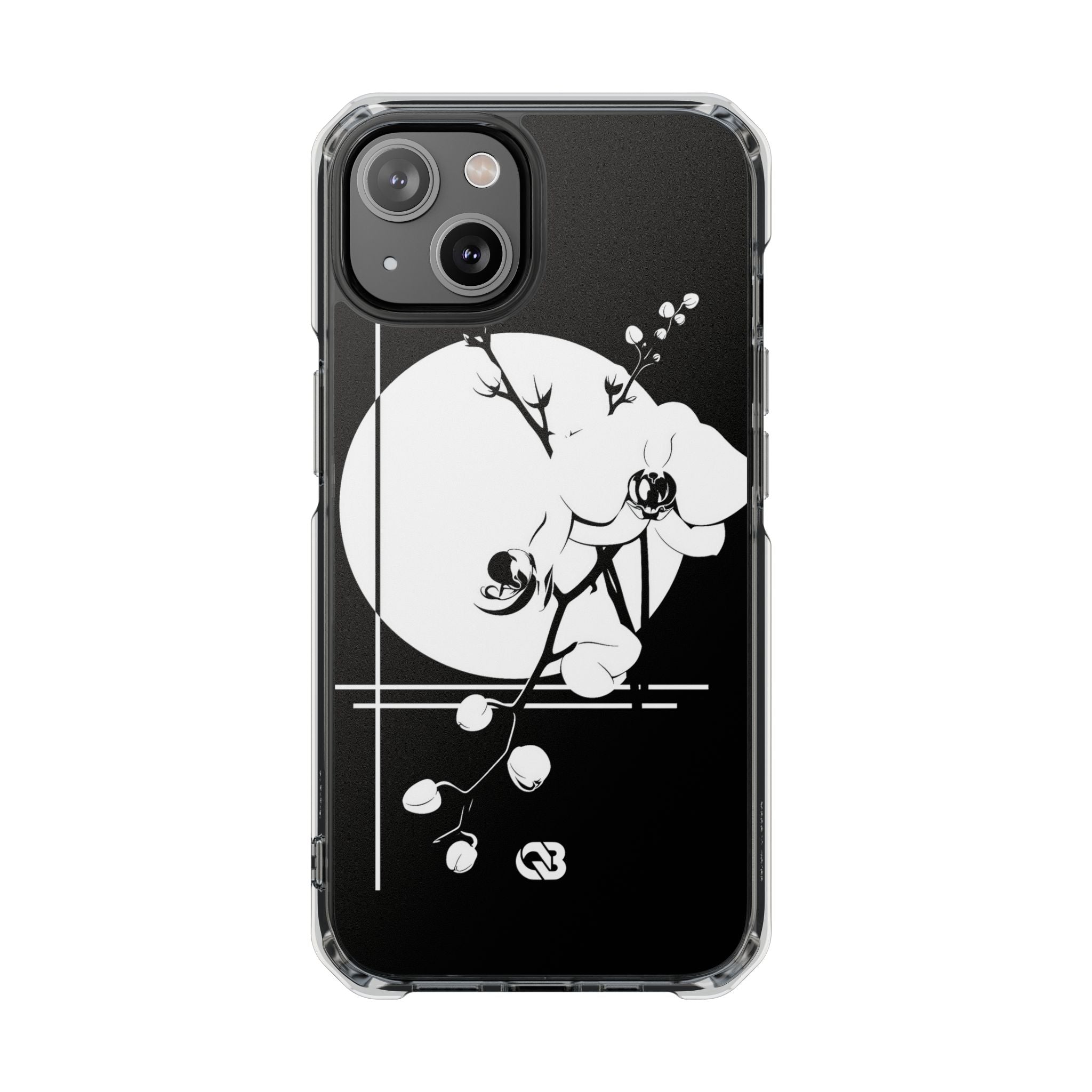 Black Impact MagSafe Phone Case for iPhone - Lunar Orchid Grid