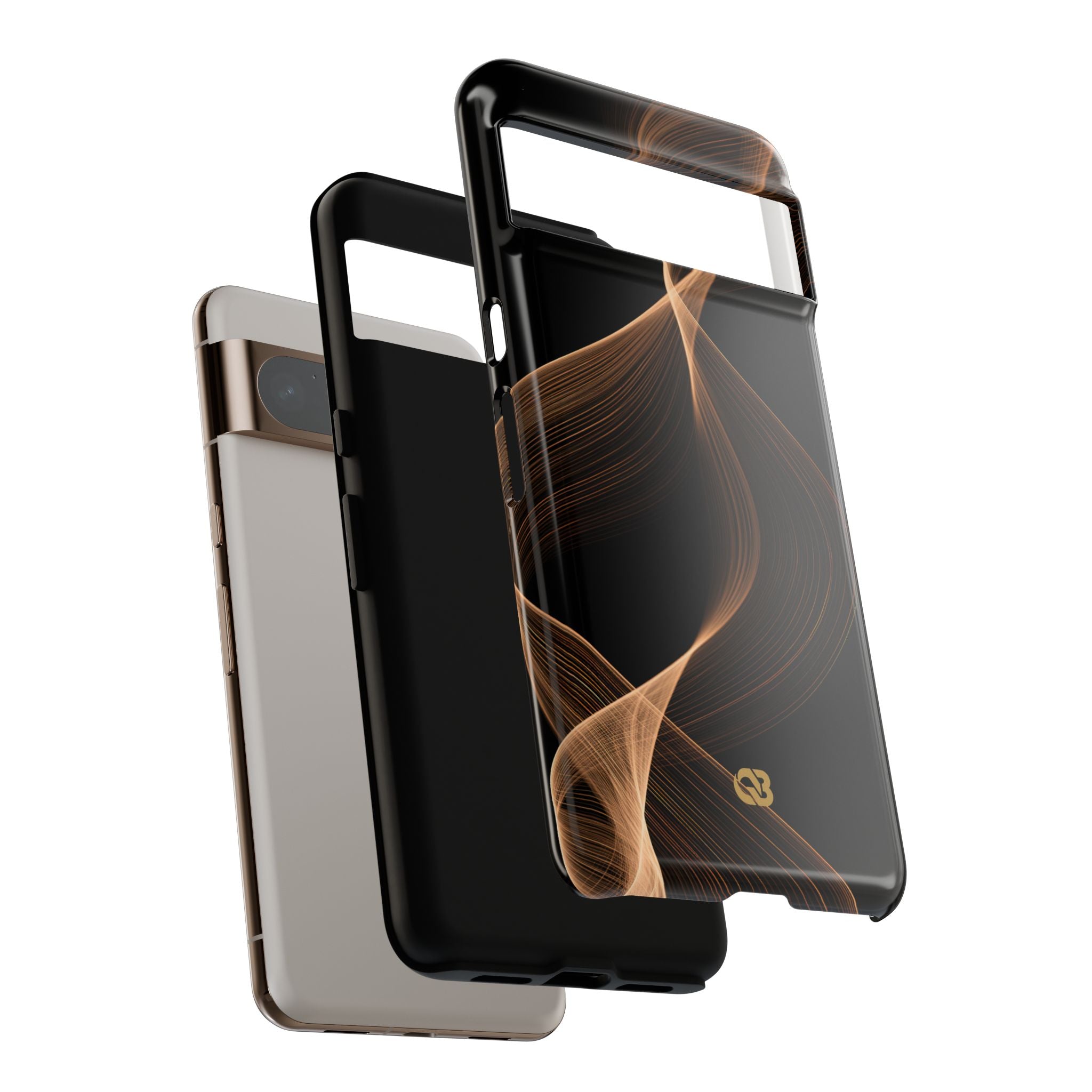 Brown Tough Phone Case for Google Pixel - Copper Silk Wave