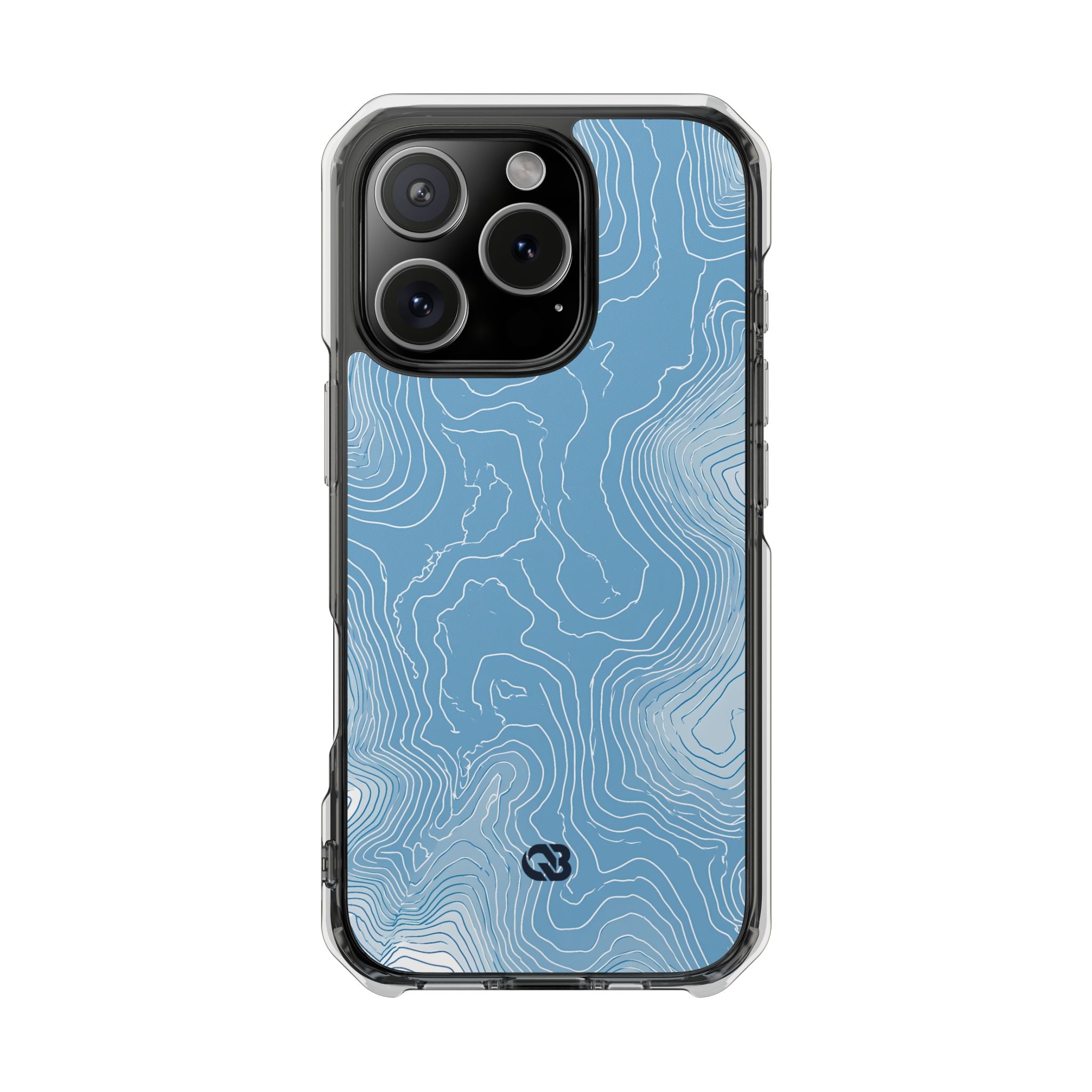 Blue Impact MagSafe Phone Case for iPhone - Glacial Ridge Topo