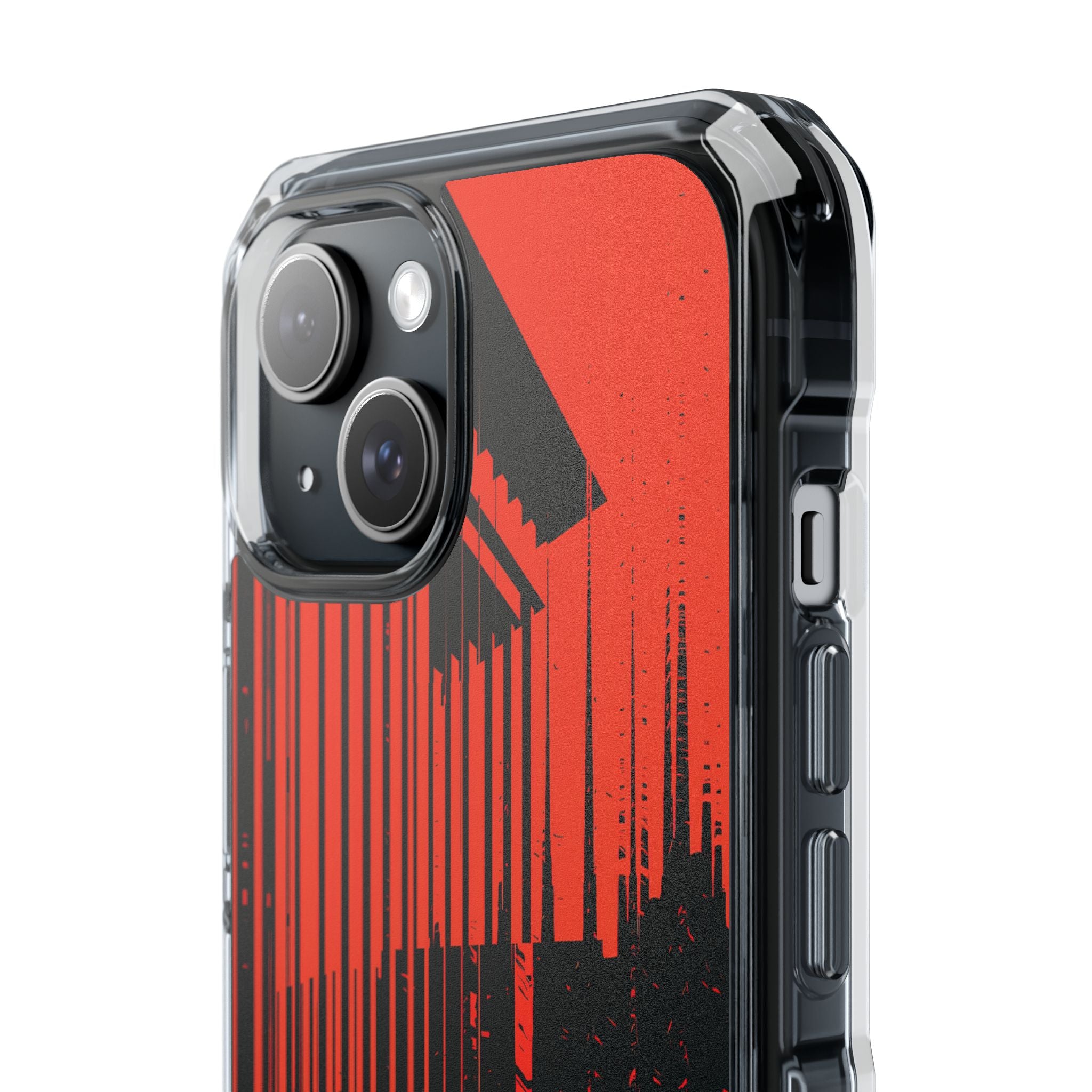 Red Impact MagSafe Phone Case for iPhone - Crimson Brutalist Distortion