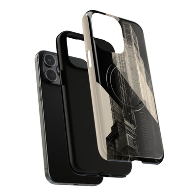 Beige Tough 2.0 Magsafe Phone Case for iPhone - Monolith Urban Grid