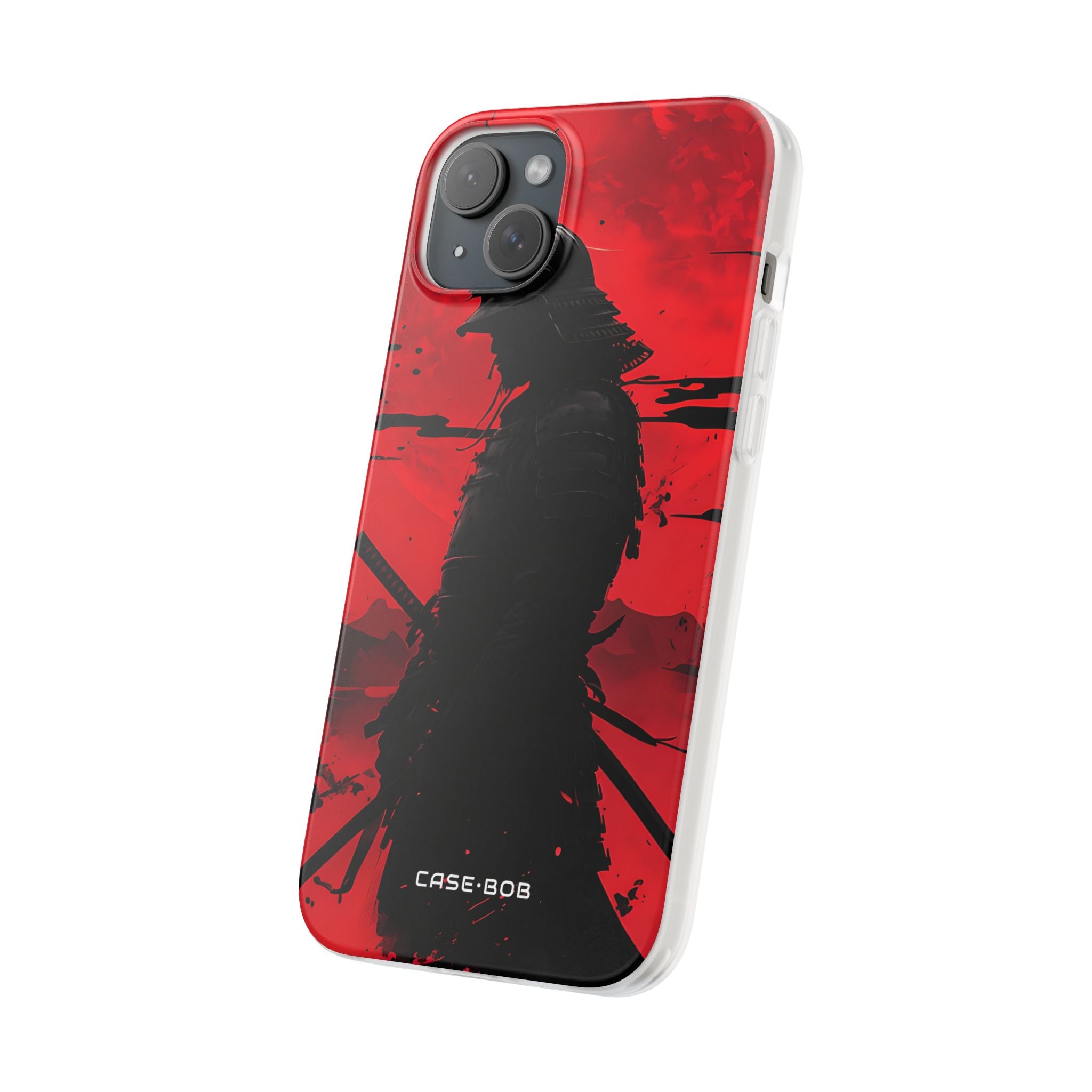 Crimson Samurai iPhone 15 Plus -pehmeä suojakotelo