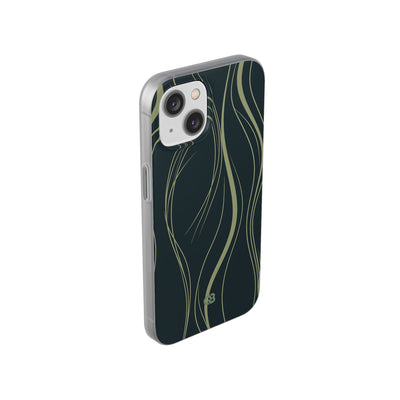 Green Lite Phone Case for iPhone - Obsidian Sage Flow
