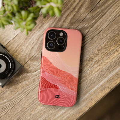 Red Tough Phone Case for iPhone - Crimson Ridge Contour