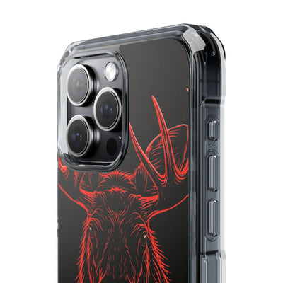 Crimson Horizon Moose · Impact Magnetic Phone Case for iPhone ·  Black