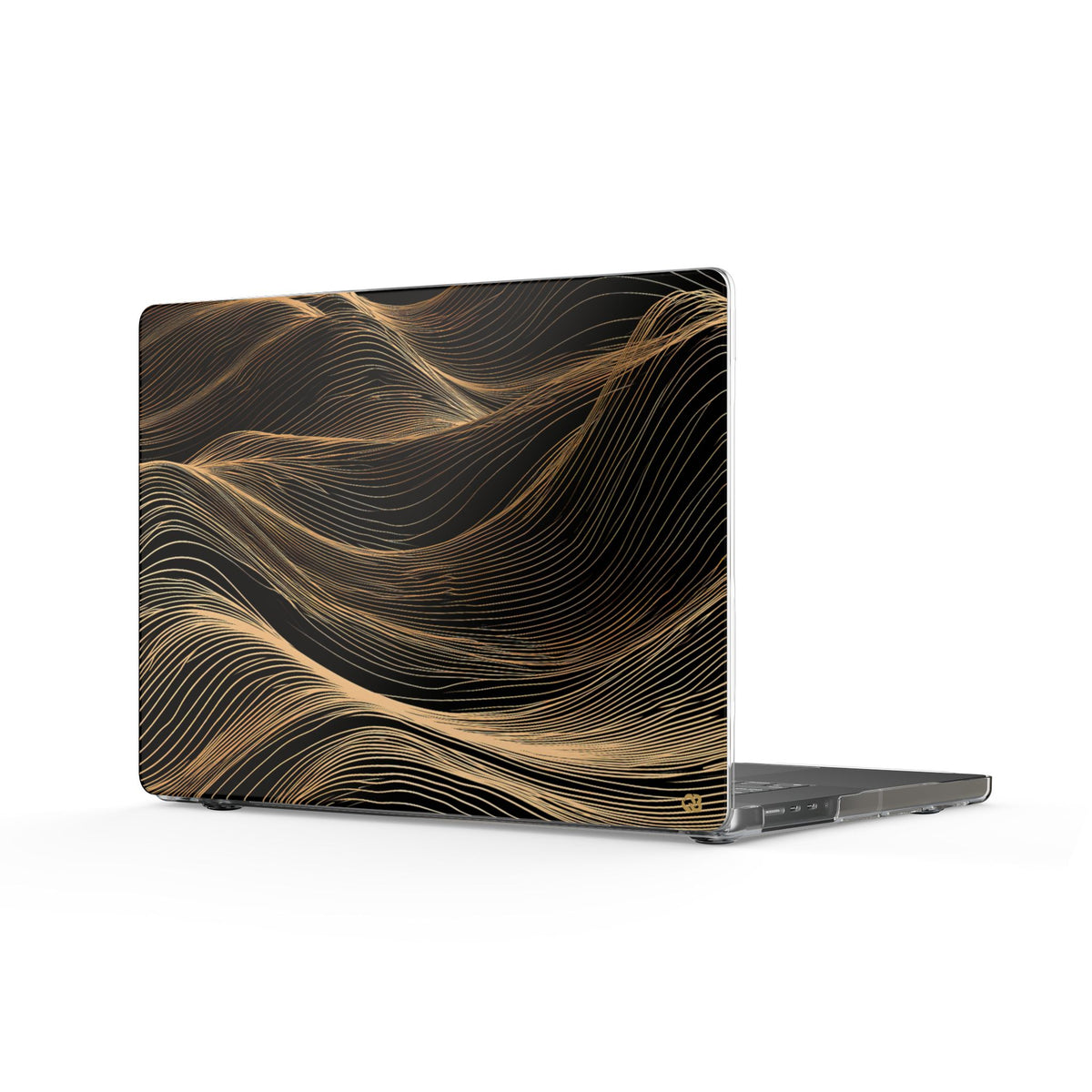 Golden Horizon Contours · Clear Hard Case for MacBook · Black