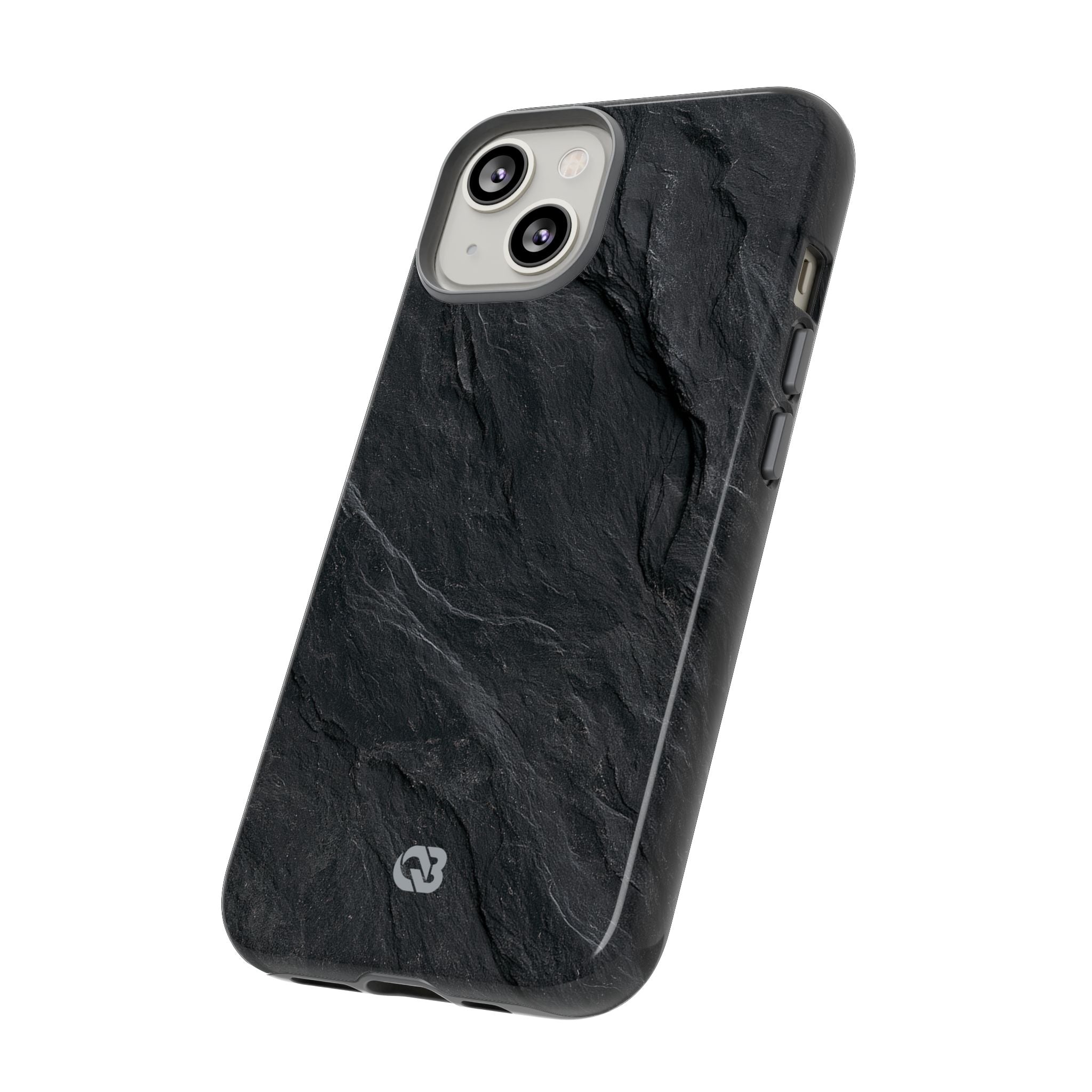 Black Tough Phone Case for iPhone - Midnight Slate Ridge
