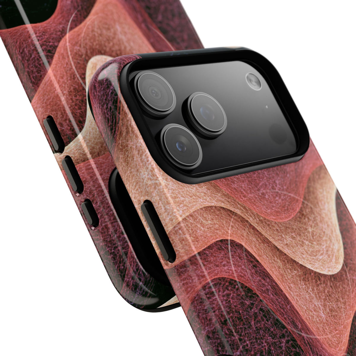 Rose Contour Waves · Tough 2.0 Magnetic Phone Case for iPhone · Pink