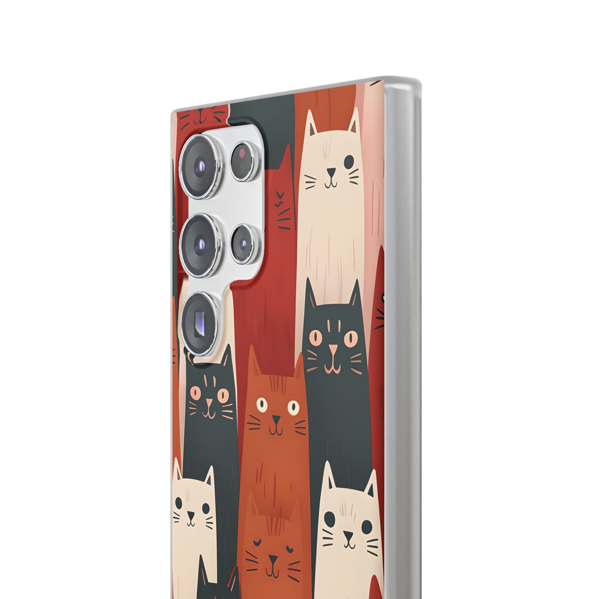 Elongated Cats Black Samsung S23 Ultra Case - Soft