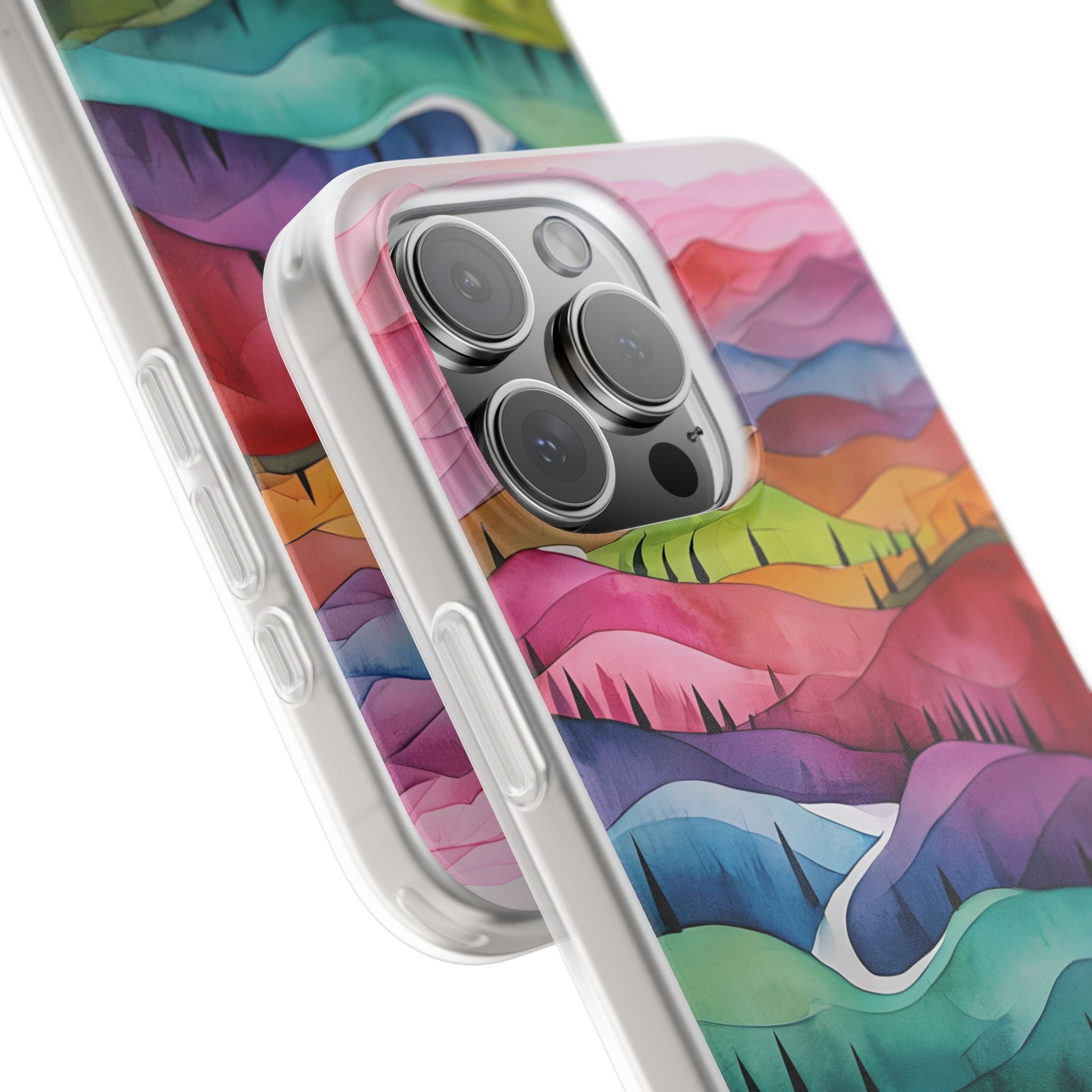 Fluid Rainbow Ridge · Soft Hoesje voor iPhone