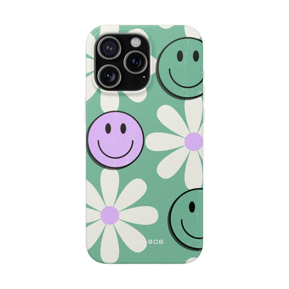 Smiley Daisy Glow iPhone 15 Pro Max Case - Soft