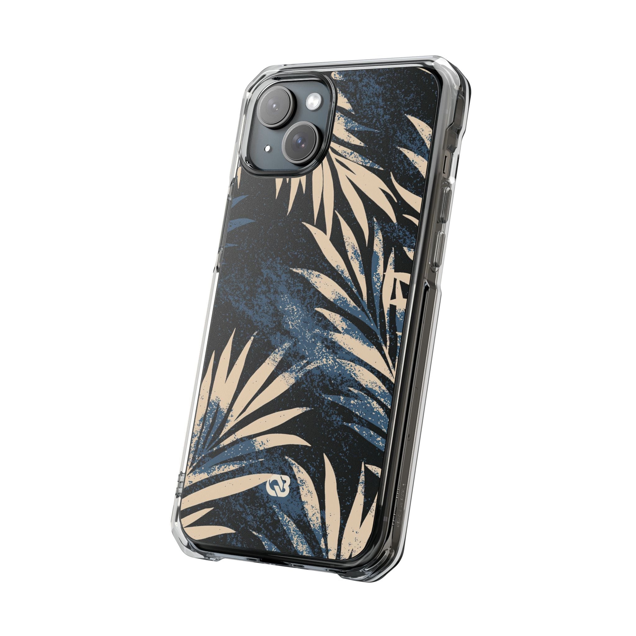 Blue Impact MagSafe Phone Case for iPhone - Midnight Indigo Palm