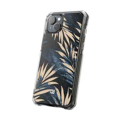 Blue Impact MagSafe Phone Case for iPhone - Midnight Indigo Palm