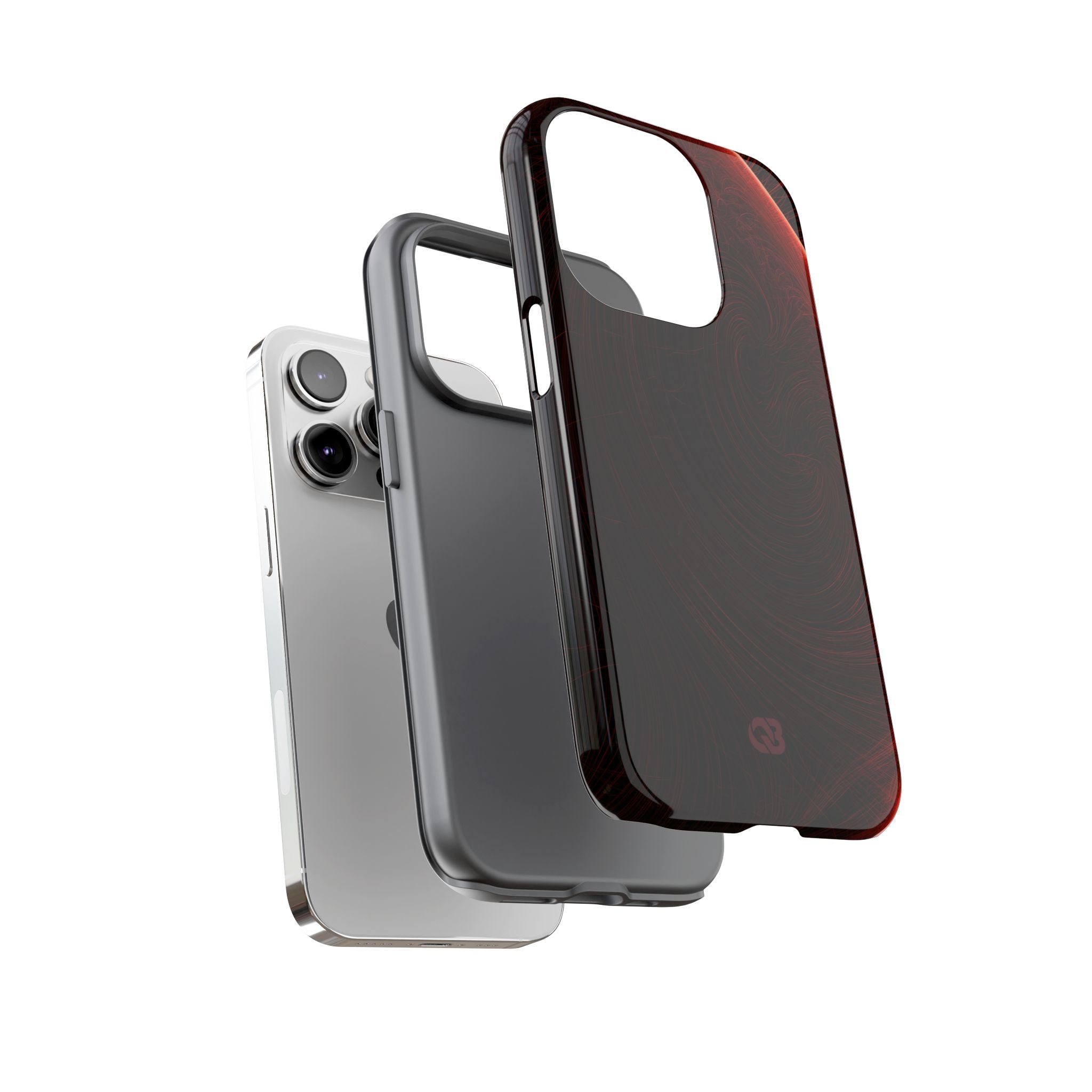 Red Tough Phone Case for iPhone - Crimson Flare Flux