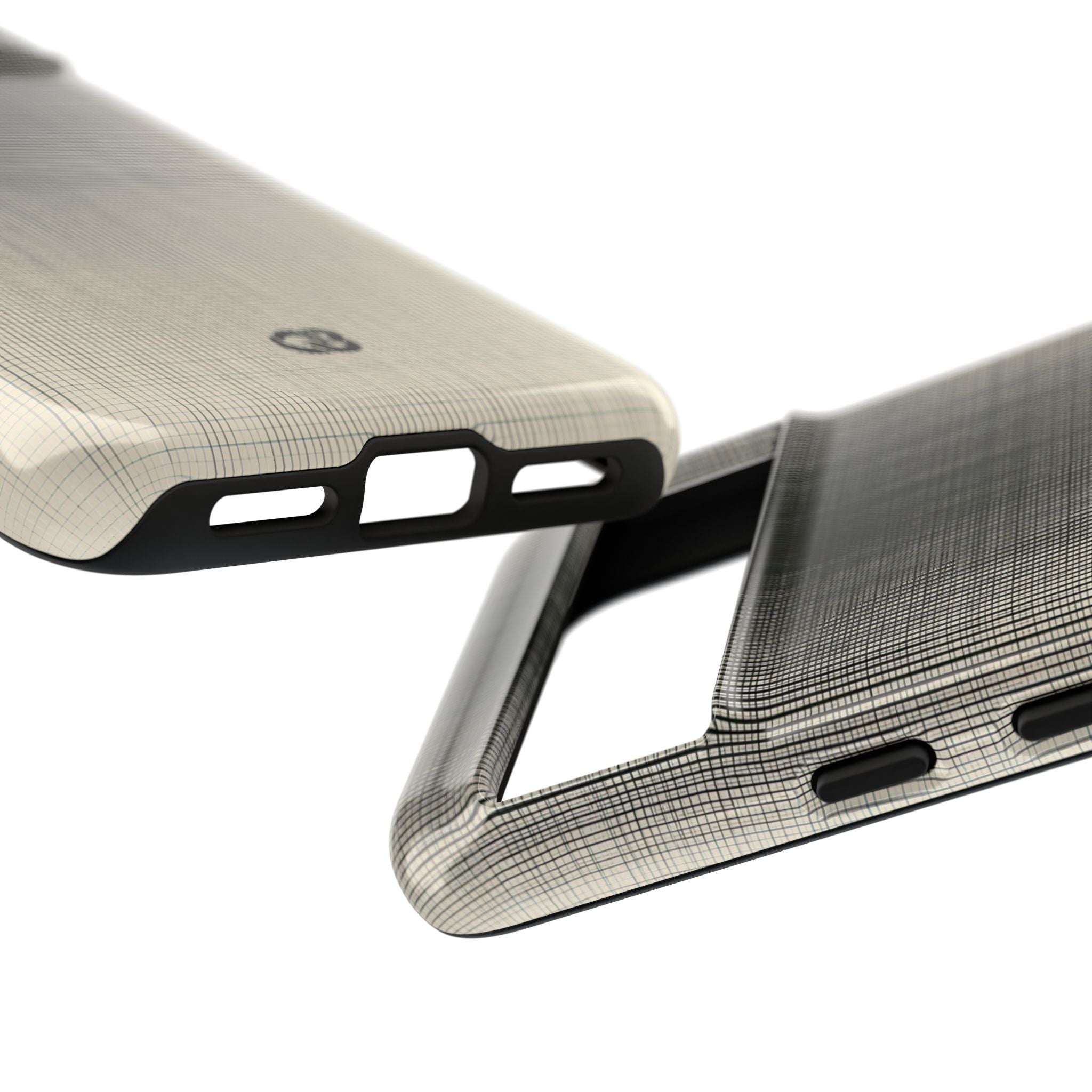 Beige Tough Phone Case for Google Pixel - Carbon Screen Grid