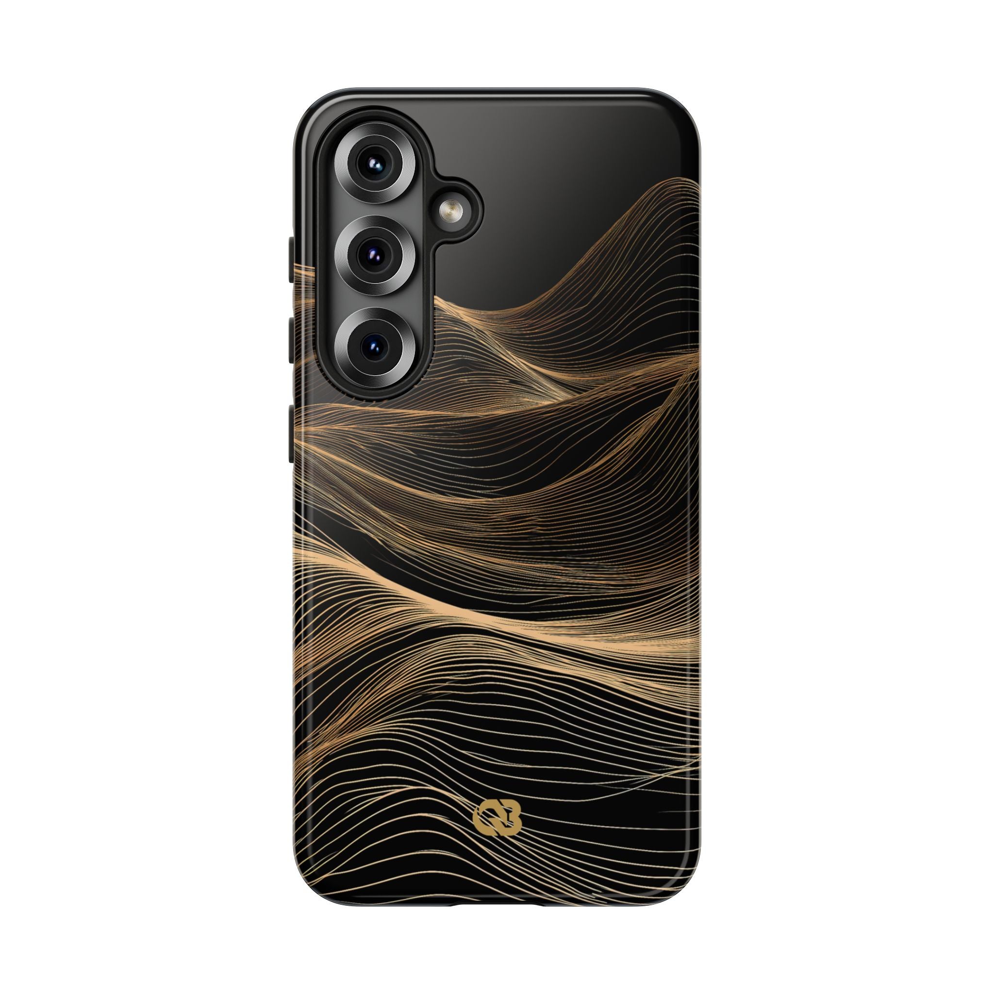 Black Tough Phone Case for Samsung - Copper Topo Ridge
