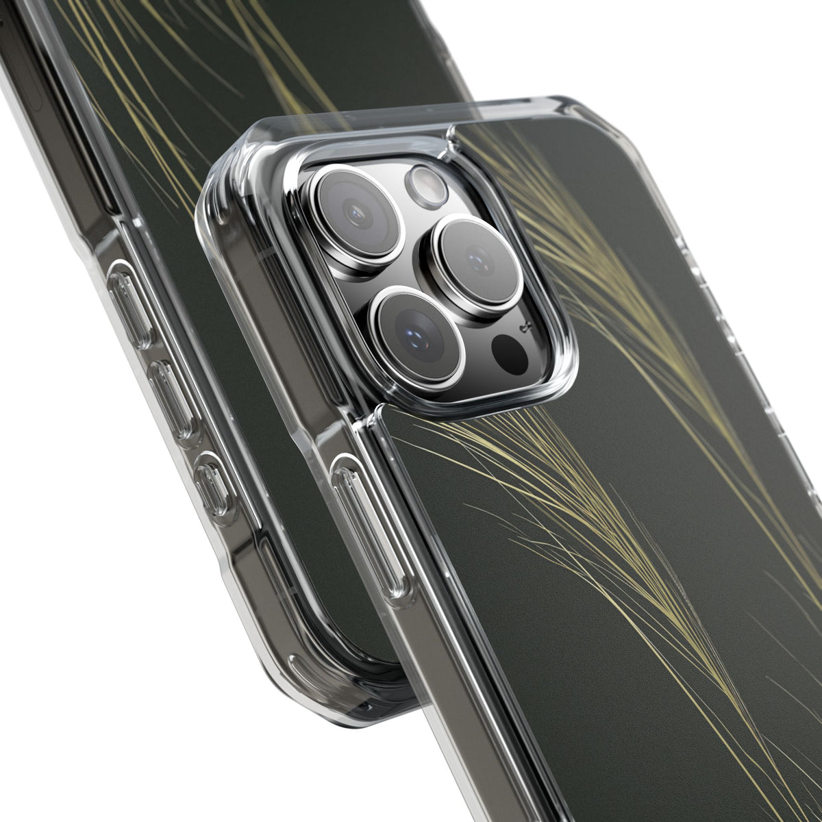 Golden Whispering Reeds · Clear Impact Magnetic Phone Case for iPhone ·  Green