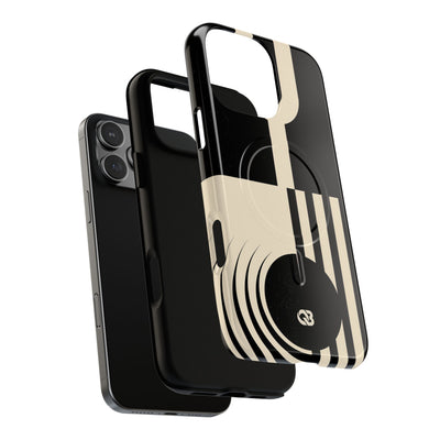 Black Tough 2.0 Magsafe Phone Case for iPhone - Ivory Signal Grid