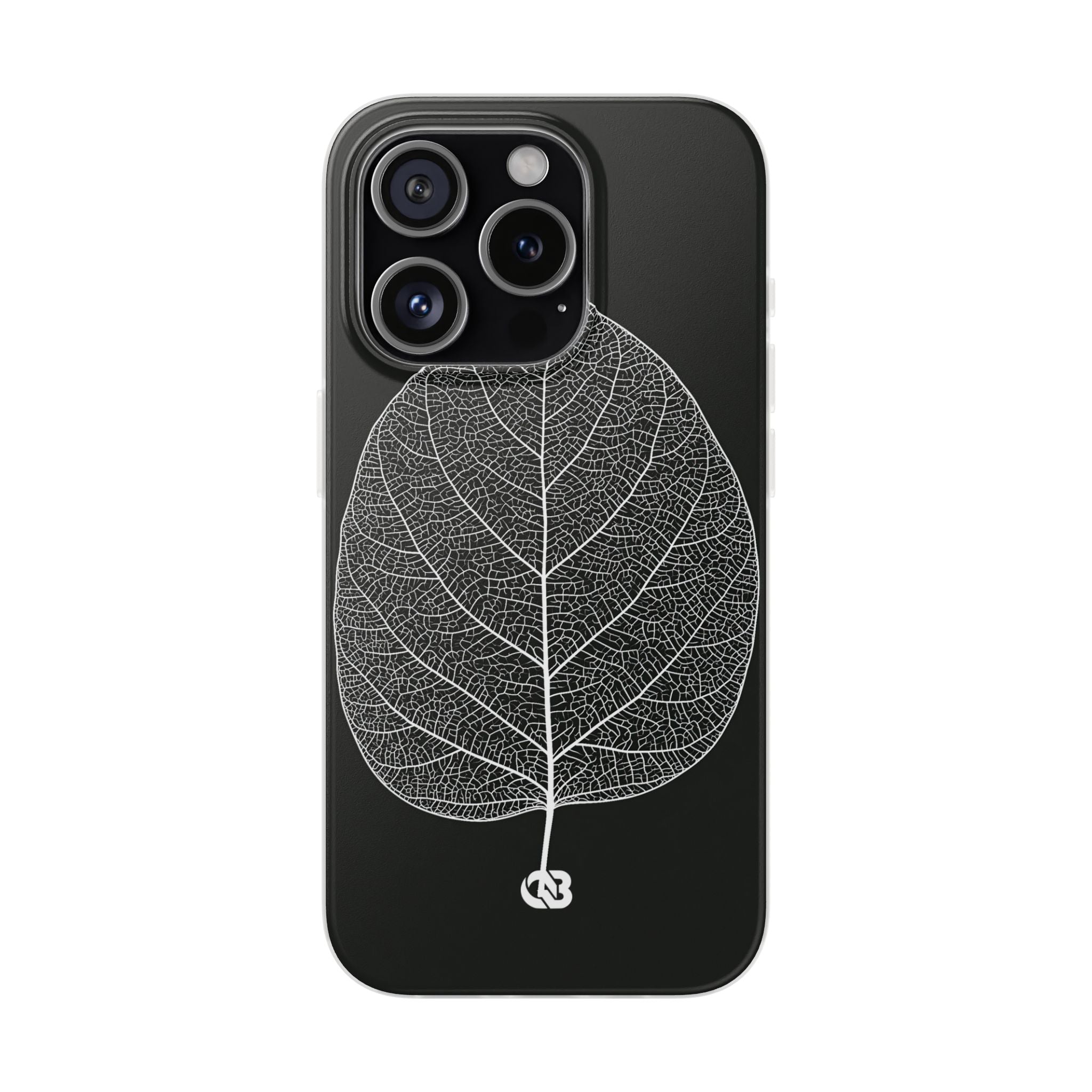 Black Lite Phone Case for iPhone - Bleached Leaf Lattice