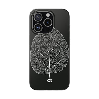Black Lite Phone Case for iPhone - Bleached Leaf Lattice