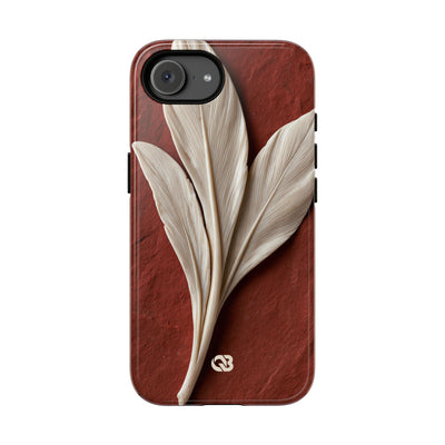 Carved Ivory Plume · Tough Phone Case for iPhone · Red