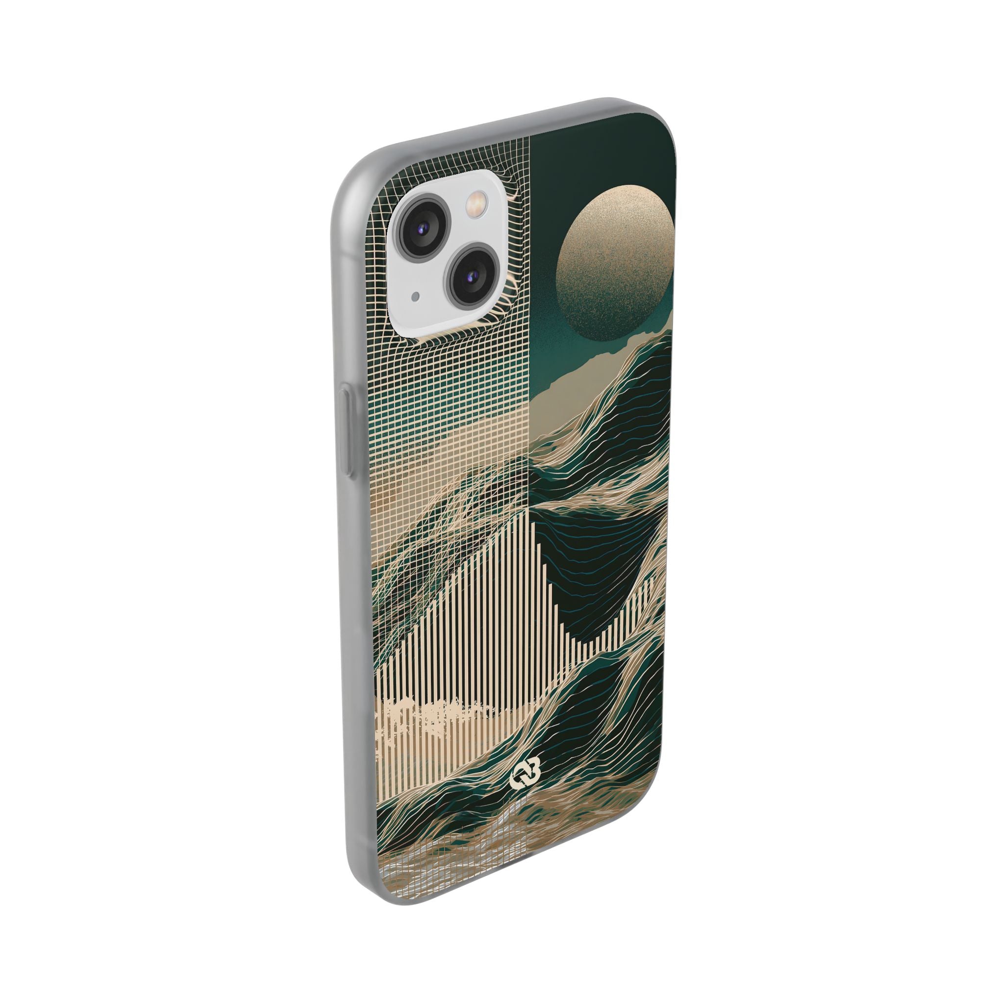 Green Lite Phone Case for iPhone - Lunar Moss Topography