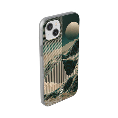 Green Lite Phone Case for iPhone - Lunar Moss Topography