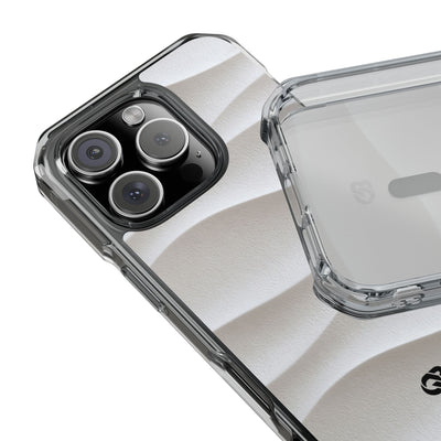 White Impact MagSafe Phone Case for iPhone - Arctic Flow Ridges