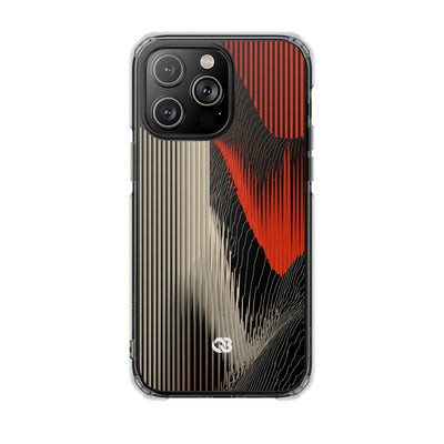 Red Impact MagSafe Phone Case for iPhone - Crimson Pulse Topo